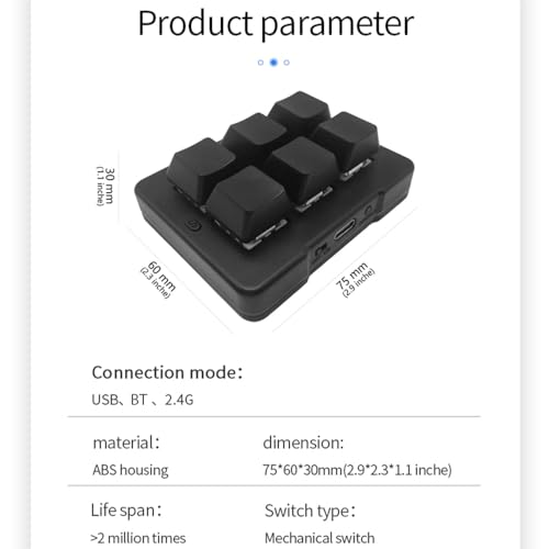 Teclado Mecánico 6 Teclas Docooler USB BT 2.4G miniatura 7