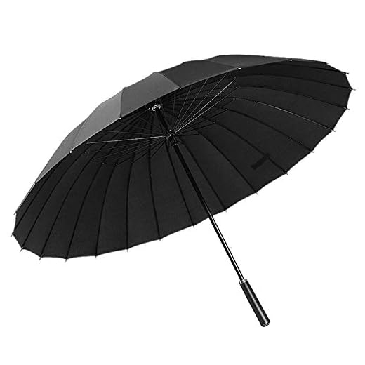 ThreeH Paraguas De Golf A Prueba De Viento Portátil Viajar Automático Abierto Extra Grande Paraguas De Deportes KS07,Black