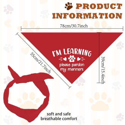 arricraft 1 Pc I’m Learning Please Pardon My Manners Dog Bandana - Image 2