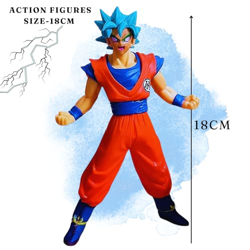 Image of Mallexo DBZ Action Figures Set 1PCs Dragn Bal Z Toys for Kids Animee Toy Set of Size 18CM for Car Dashboard, Decoration, Cake, Office Desk & Study Table Multicolor - (S2)