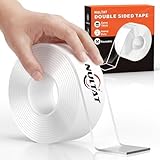 NULTAT Double Sided Tape Heavy Duty, 1.18" x 120" Strong Nano Double Stick Tape, Removable, Washable, Reusable Adhesive Tapes for Wall, Clear Multipurpose Two Sided Adhesive Tape (10 Feet)