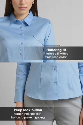 Image of Van Heusen Women's Regular Fit Solid Full Sleeve Cotton Rich Formal Shirt