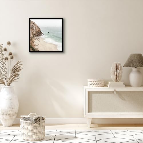 Americanflat 16x16 Picture Frame with Polished Plexiglass - Streamline Collection - Thin Border Square Frame for Wall Display - Hanging Hardware Included - Black