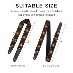 Nefelibata Sangle de guitare, pour guitare basse, électrique et acoustique, bouton de sangle, boucles de sangle et médiators - Les Beatles, Paul McCartney, John Lennon, RIngo Starr, George Harrison Nefelibata Sangle de guitare, pour guitare basse, électrique et acoustique, bouton de sangle, boucles de sangle et médiators – Image 4