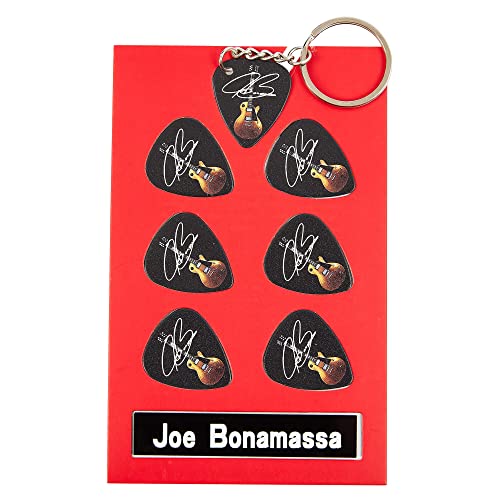 Joe Bonamassa Guitar Plectrum Gift Set | 6 Artist Plectrums | 1 Artist Keyring