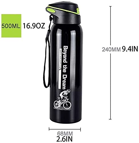 WGLL Botella de agua de taza de termo - acero inoxidable y aislamiento al vacío - Boca ancha con fugas Flex Cap Botella… - Imagen 3
