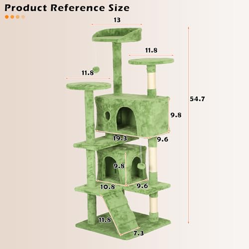 Árbol moderno para gatos de 3 niveles verde miniatura 3