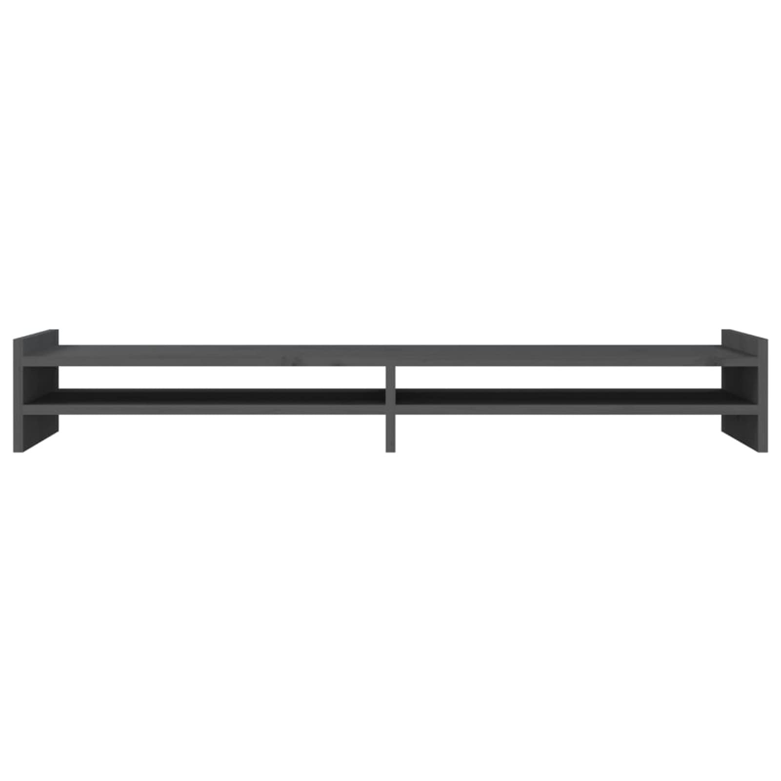 Gecheer Supporto per Monitor Grigio 100x27x15 cm Legno Massello di Pino-PLT1930