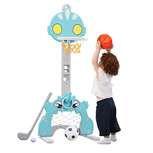 Nukied 4-in-1 Kids Basketball Hoop, Adjustable Height Soccer Goal Ring Toss Golf Basketball Hoop for Kids, Toddler Sports Activity Center, Blue Nukied 4-in-1 Kids Basketball Hoop, Adjustable Height Soccer Goal Ring Toss Golf Basketball Hoop for Kids, Toddler Sports Activity Center, Blue
