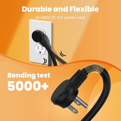 Metal 12 Outlet Mountable Power Strip, 2100J Surge Protector with Heavy Duty 6ft Extension Cord, Wide Spaced and Wall Mount Metal Powerstrip for Garage, Desk, Industrial, Shop and Indoor (6ft) by OKCHILD - Image 6