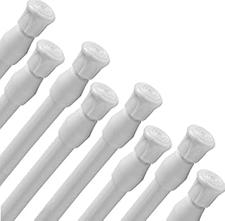 F-BBKO 8Pack Tension Curtain Rod - Adjustable Length for Kitchen, Bathroom, Cupboard, Wardrobe, Window, Bookshelf DIY Proj...