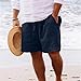 Muscularfit Men's Summer Casual Cotton Linen Shorts with Drawstring Elastic Waist, Beach Shorts with Pockets, Outdoor Fashion