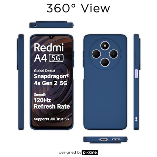 Image of Outlouders Back Cover for Redmi A4 5G / Redmi 14C 5G / Poco C75 5G | Camera Protection | Durable Soft Matte Silicone Bumper Case (Blue)
