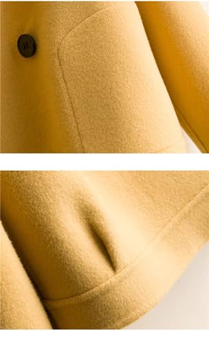 Mnjyihy Women Autumn Short Solid Wool Coat Outerwear Winter Double Breasted Loose Casual Warm Jacket4