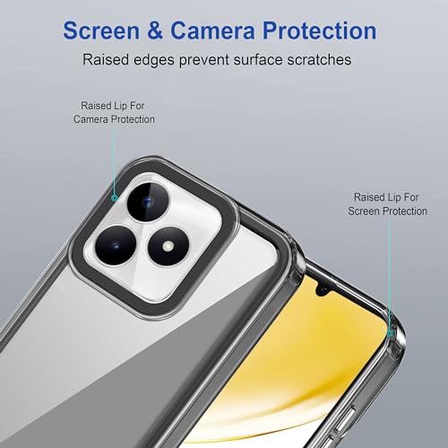 Image of Zapcase Back Case Cover for Realme C51 | Compatible for Realme C51 Back Cover | Case Cover with Camera Protection | (TPU + PC | Translucent Black)