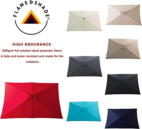 Sonnenschirm UV-Schutz Gartenschirm Marktschirm rechteckig neigbar für Garten, Balkon und Terrasse A – Bild 6