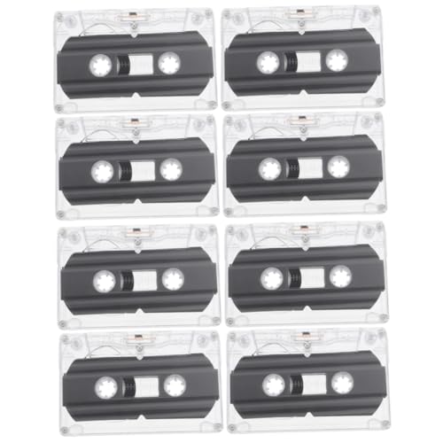 BELLIFFY 8pcs Blank Audio Cassette Tapes Recordable Tapes Transparent Case for Music Teaching Projects Compatibility