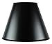 7x18x12 Bold Black with True Gold Lining Hard Back Empire Lampshade with Brass Spider fitter - Perfect for table lamps and some desk lamps -Medium, Black