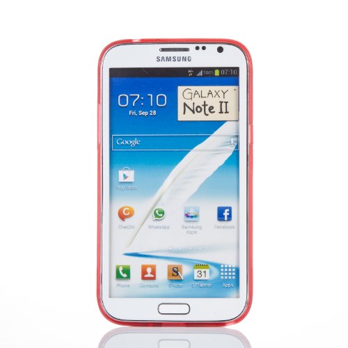 Gadgetsevil Glow in the Dark Noctilucent Transparent TPU+PC Case for Samsung Galaxy Note 2 N7100 / N7105 / SGH-T889 (Red)