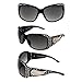 Rodeo Queen Angel Women’s Fashion Sunglasses Black Frame w/Bling Rhinestones & Smoke Gradient Lens