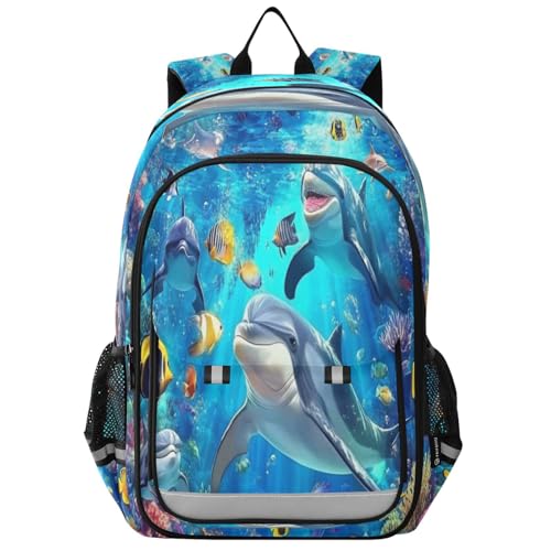 Sac à dos pour ordinateur portable enfants école lycée voyage dauphins