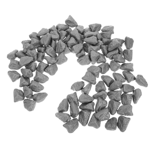 ORFOFE 100pcs Realistic Grey Fake Stones Rocks Decorative Landscaping Stones for Aquarium Terrarium Garden Home Display Diorama Craft