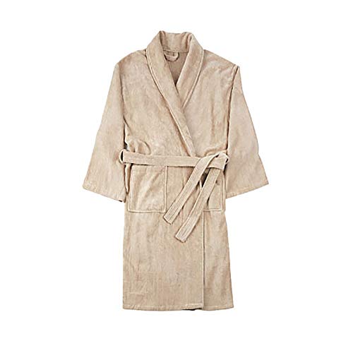 Peignoir de bain en coton léger doux femme robe chaude pour salon de beauté spa sauna hôtel peignoir Elitzia ET11814 (gris clair) Cover
