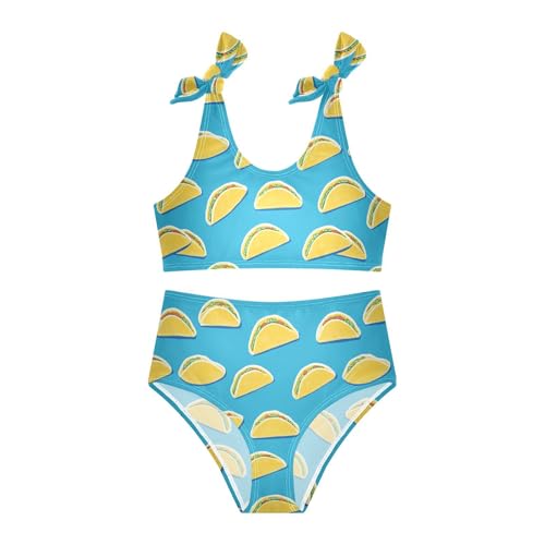 Wusikd Yellow Taco Girls Swimsuits Two Piece Swimwear Bikini Set for for Girls Size 3T3