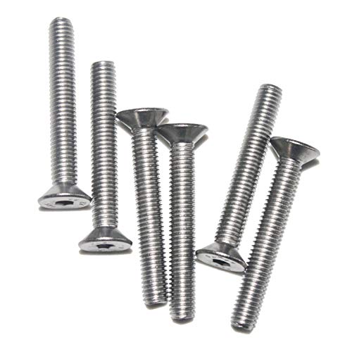Image of Fullerkreg 18-8 Stainless Steel Hex Drive Flat Head Screw M5 x 0.8 mm Thread, 60 mm Long,Packs of 10