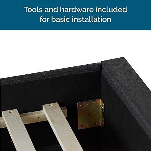 Lucid Upholstered Platform Bed With Slats – Wood Construction – Linen Inspired Fabric – No Box Spring Required – Compatible With Adjustable Bases #TOP4