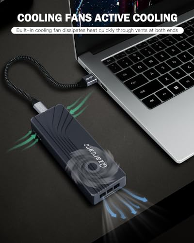 Carcasa externa M.2 SSD 40Gbps con ventilador y Thunderbolt miniatura 6