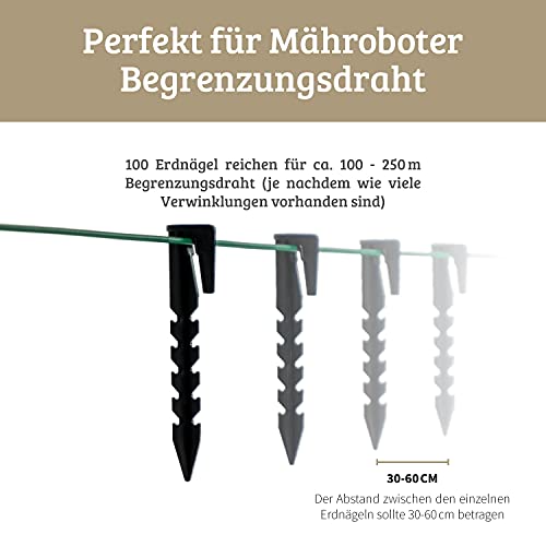 lohag® 100 Erdnägel für den Mähroboter Begrenzungskabel - Rasenmäher Zubehör - Erdanker Heringe Erdspieße Nagel… – Bild 3
