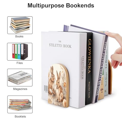 Sujetalibros de conejo de madera ideal para regalar a lectores 4