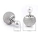 Faenlior Simple Crystal Double Sided Front Back Ball Stud Earrings for Women Girls Hypoallergenic