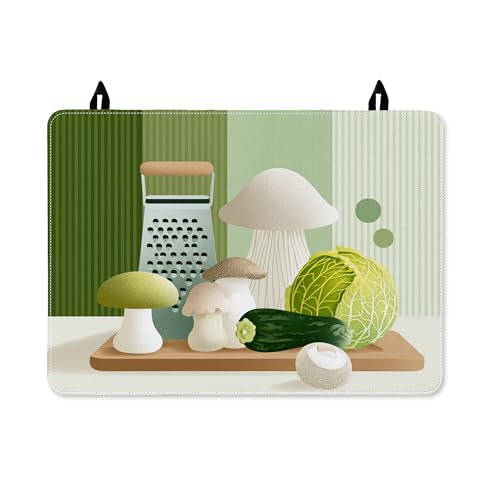 Comparison: Best Stove Top Zucchini 8 Grater Stove Top Cover for Electric Stove, Modern Minimalistic Cabbage Mushroom Spring Green Pu Surface Flat Top Electric Protector Mat Home Kitchen Decor 28x20 Inch