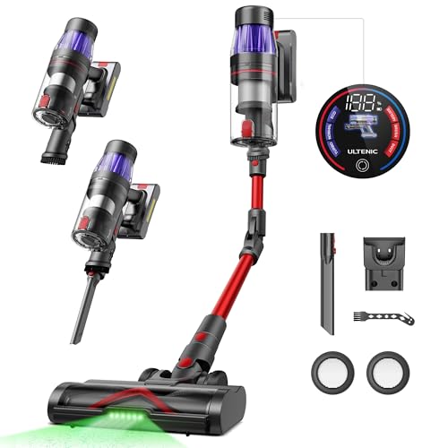 Ultenic U16 Flex Aspirapolvere Senza Fili, 60 Min Autonomia, 550W 45Kpa Scopa Elettrica con Tubo Pieghevole, Anti-Avvolgimento, Ricaricabile, Touchscreen, Tecnologia GreenEye, Pavimenti/Tappeti