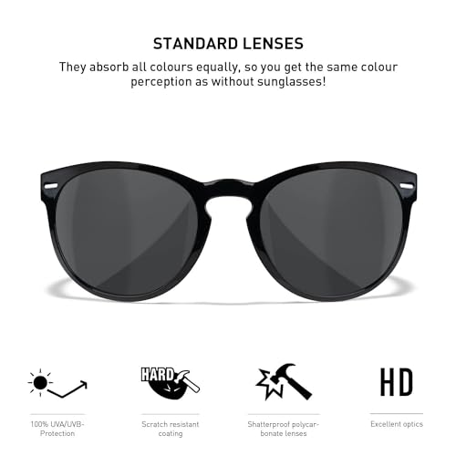 Miniatura 2 de Wiley X Covert Gafas De Sol, Negro Brillante, Un Tamaño Unisex