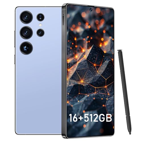 I25 Ultra Smartphone 16GB+512GB Android 14 Smartphone, 6.99" FHD+ Display, 7000mAh Battery, 108MP+68MP Dual Camera, Built-in Pen Stylus, Fast Performance Large Memory (Titanium Blue)