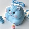 Handmade Taba Squishy Hamster Toy, Cute Squishy Hamster Fidget Toy, Realistic Hamster Toy, Soft Silicone Mochi Furry Toy, Stress Relief Gift for Adults & Kids, Sensory Anxiety Plushie (Blue) #3