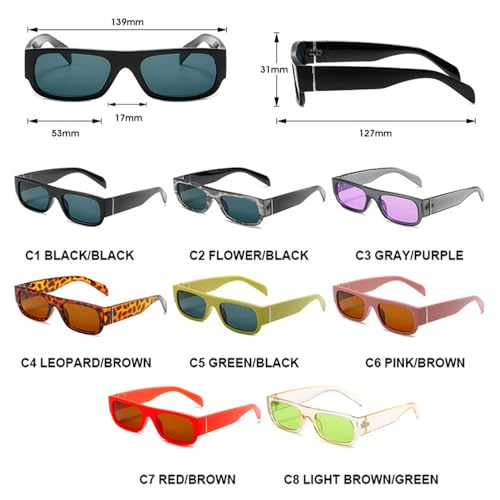 Lunettes de soleil rectangulaires avec monture florale classique