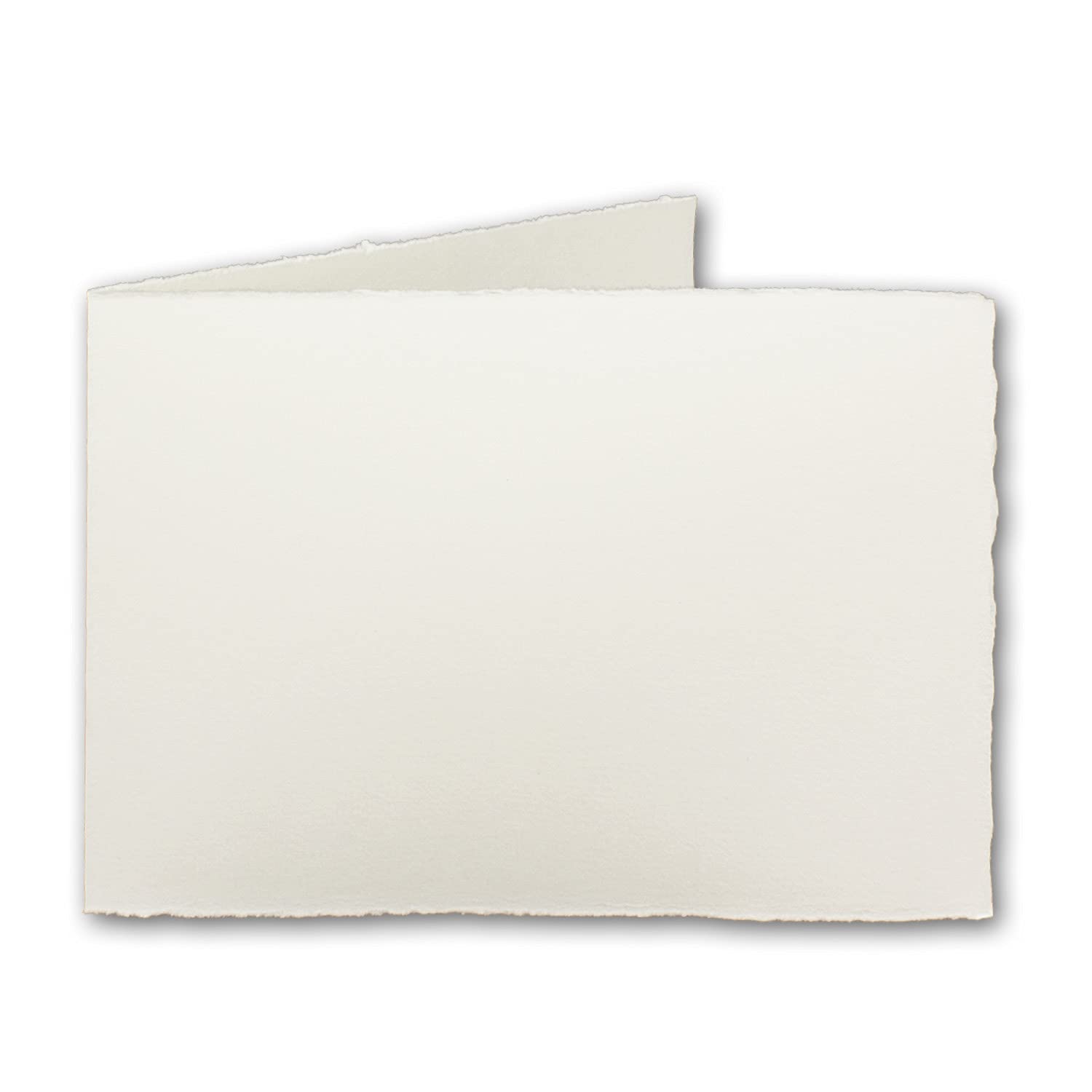NEUSER PAPIER 100 x kartki składane DIN A5 vintage, papier czerpany, 148 x 210 mm – podwójne, białe (naturalna biel) 250 g - powierzchnia Vellum