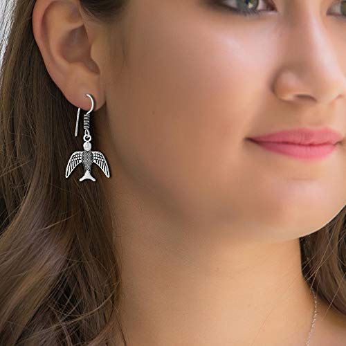 Brass Eagle Bird Drop Dangle Earrings