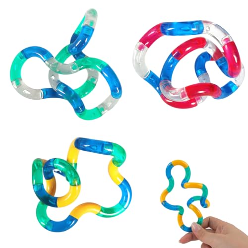 OUDQFCJ 3 PCS Tangle Fidget Toy Twisty Toy Serpent Toys DéCompression Stress Relief Stim Silent pour Enfants et Adultes