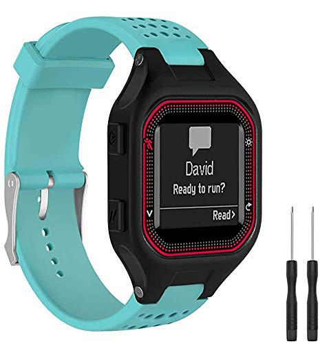 Shieranlee Compatible con Forerunner Large 25 GPS Running Smart Watch,Suave Silicona de Ajustable Deportiva Pulsera de Reemplazo Compatible para Garmin Forerunner Large 25 Fitness Tracker