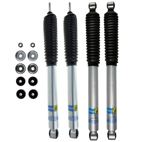 Bilstein 24-185776 24-185783 Set of 5100 Series Front & Rear Monotube Shocks fits 1994 2002 Ram 2500 3500 4WD with 3' Front & 0-1' Rear Lift | Improves Ride Quality, Handling & Comfort