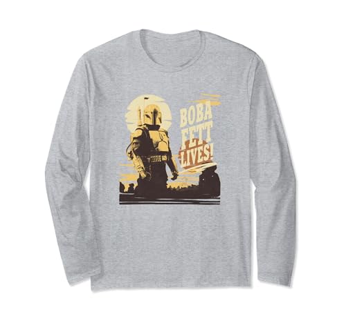 Star Wars The Book Of Boba Fett t-shirt manches longues portrait imprimé coton noir