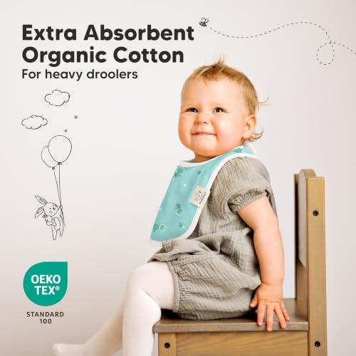 Image of KeaBabies 8-Pack Organic Baby Bibs for Drooling and Teething (Cosmo) | Soft Cotton Bibs for Baby Girl, Boy, Extra Absorbent, Easy to Clean & Put On, Toddler, Newborn, Infant 0-24 Months