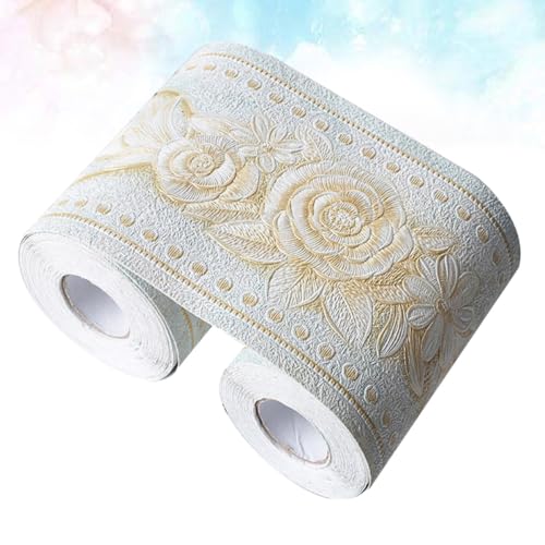 Pegatina de pared impermeable Uonlytech con borde de papel tapiz verde 5