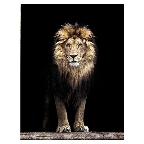 YLSF Lion Canvas Prints Wall Art Animal World Series Poster Modern Wildlife Portrait Graphic Artwork Print Painting Cover