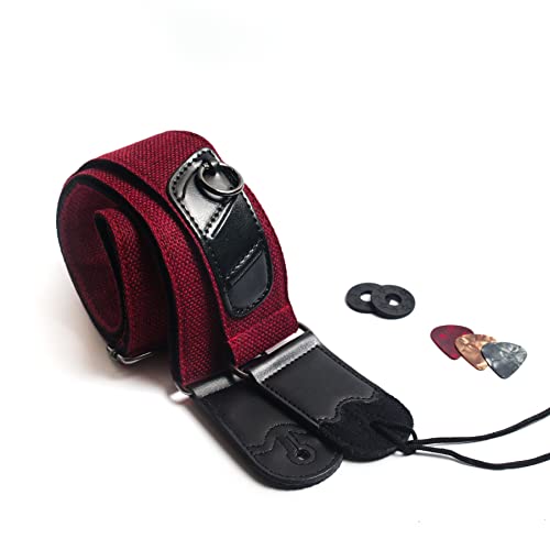 Guitar Strap For Bass, Electric & Acoustic Guitar, Strap Locks Included (Red) One Size Lmr00_030 #TOP1